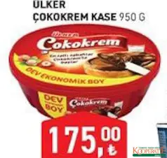 ÜLKER ÇOKOKREM KASE 950 G fiyat ve kampanya bilgisi